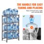 VEVOR 4 Tiers Water Jug Holder Double Row Water Bottle Rack for 8 Bottles Black