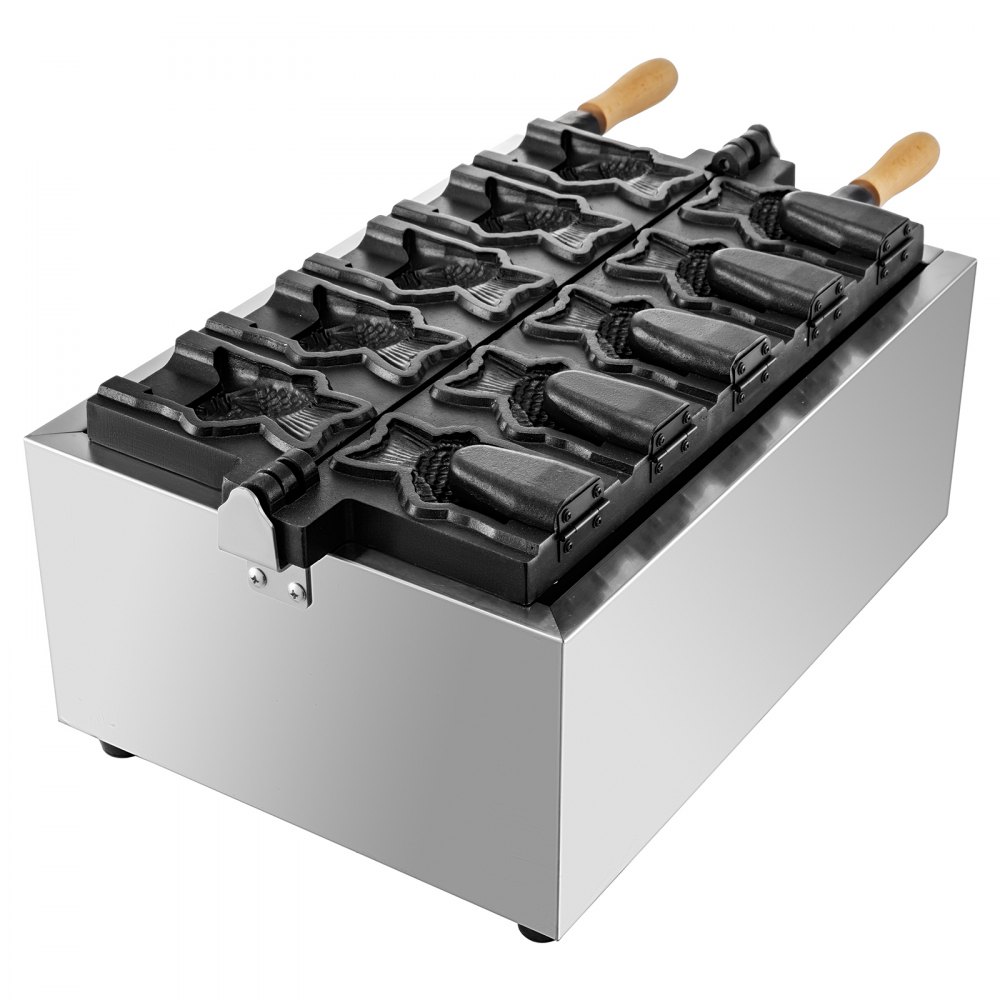 VEVOR Commercial Taiyaki Maker 5Pcs Electric Nonstick Taiyaki Machine 3000W Japanese Waffle Maker Ice Cream Taiyaki Maker for Restaurant Home Use