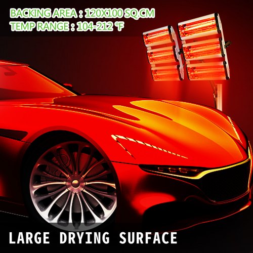 Solary Infrared Paint Curing Lamp, 2100W 110V Short Wave Infrared Paint Curing Lamp 2100w 110v Short Wave Heater Auto Body Heat Lamp Smart Timer Movable Height Adjustable Yellow