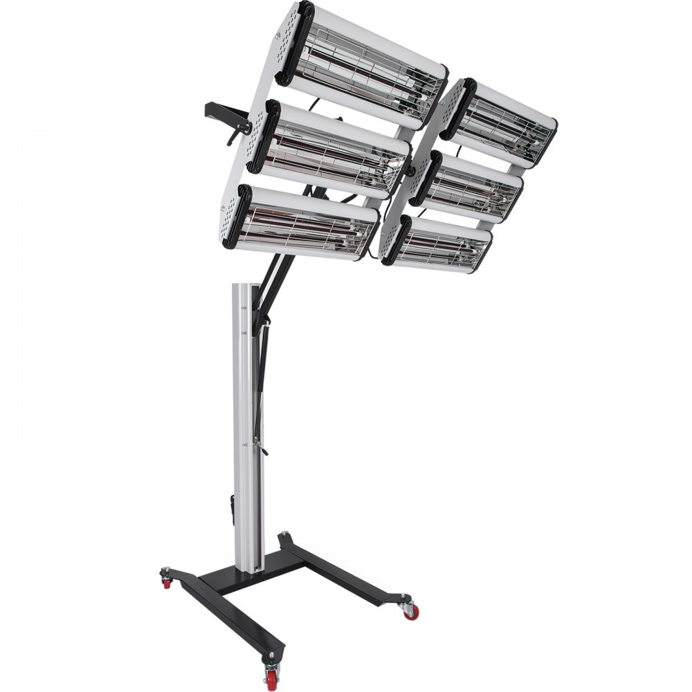 VEVOR Lámpara de curado de pintura 6000W Lámpara de reparación de carrocería infrarroja para hornear Calentador infrarrojo de onda corta de 110V Cabina de pulverización de luz de calefacción de 6000W con estructura de soporte