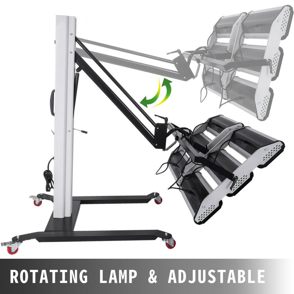 VEVOR Lámpara de curado de pintura 6000W Lámpara de reparación de carrocería infrarroja para hornear Calentador infrarrojo de onda corta de 110V Cabina de pulverización de luz de calefacción de 6000W con estructura de soporte