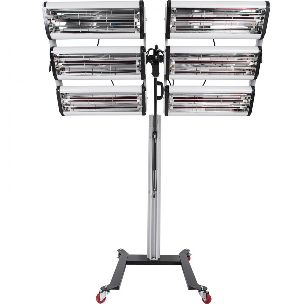 VEVOR Lámpara de curado de pintura 6000W Lámpara de reparación de carrocería infrarroja para hornear Calentador infrarrojo de onda corta de 110V Cabina de pulverización de luz de calefacción de 6000W con estructura de soporte