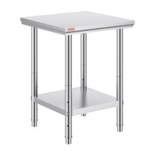 VEVOR Non-magnetic Stainless Steel 610x610mm Commercial Kitchen cooking Table 50mm Table Thickness For Commercial, Office, Public And Home Use
