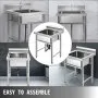 VEVOR Handmade Sink Non-magnetic Stainless Steel Kitchen Sink Hand Made 1 Compartment 44.4 x 41.9 x 25.4 cm Capacity Huge Tub Sink for Farmhouse Cafe Shop Hospital