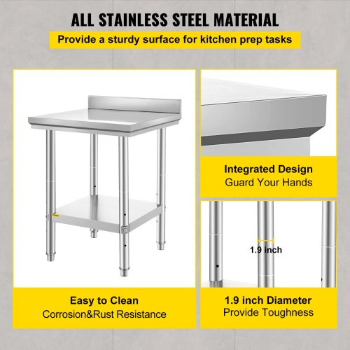 24" X 24" Commercial Stainless Steel Work Table Bench Prep Kitchen Restaurant