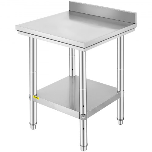 VEVOR 600x600mm Stainless Steel Kitchen Work Bench Food Prep Catering Table
