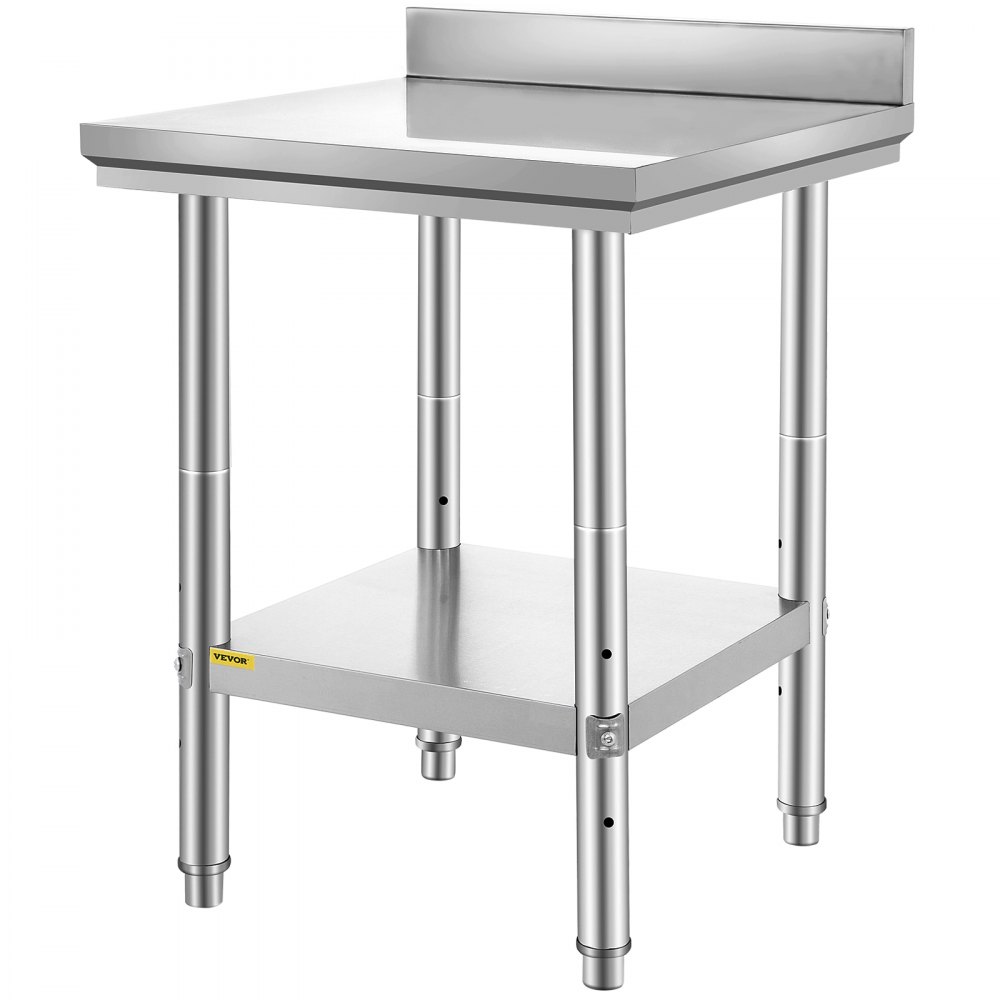 VEVOR 600x600mm Stainless Steel Kitchen Work Bench Food Prep Catering Table