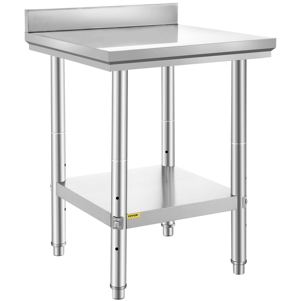 VEVOR 600x600mm Stainless Steel Kitchen Work Bench Food Prep Catering Table
