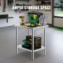 VEVOR Stainless Steel Work Table 24 x 30 x 32 Inch Commercial Food Prep Worktable for Home, Kitchen, Restaurant Metal Prep Table with Adjustable Feet