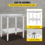 VEVOR Stainless Steel Prep Table, 24 x 30 x 31 Inch, 700 lbs Load Capacity, Heavy Duty Metal Worktable with 3 Adjustable Height Levels, Commercial Workstation for Kitchen Garage Restaurant Backyard