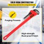 VEVOR 60" Cast Iron Handle Heavy-Duty Hook Jaw Straight Pipe Wrench