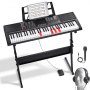 VEVOR 61 Key Digital Keyboard Piano Electric Portable with Adjustable Stand