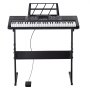 VEVOR 61 Key Digital Keyboard Piano, Lighted Keys, Electric Portable Piano with Adjustable Stand 600 Tones 500 Rhythms Built-In Speakers Sustain Pedal Headphones, USB MIDI for Beginners