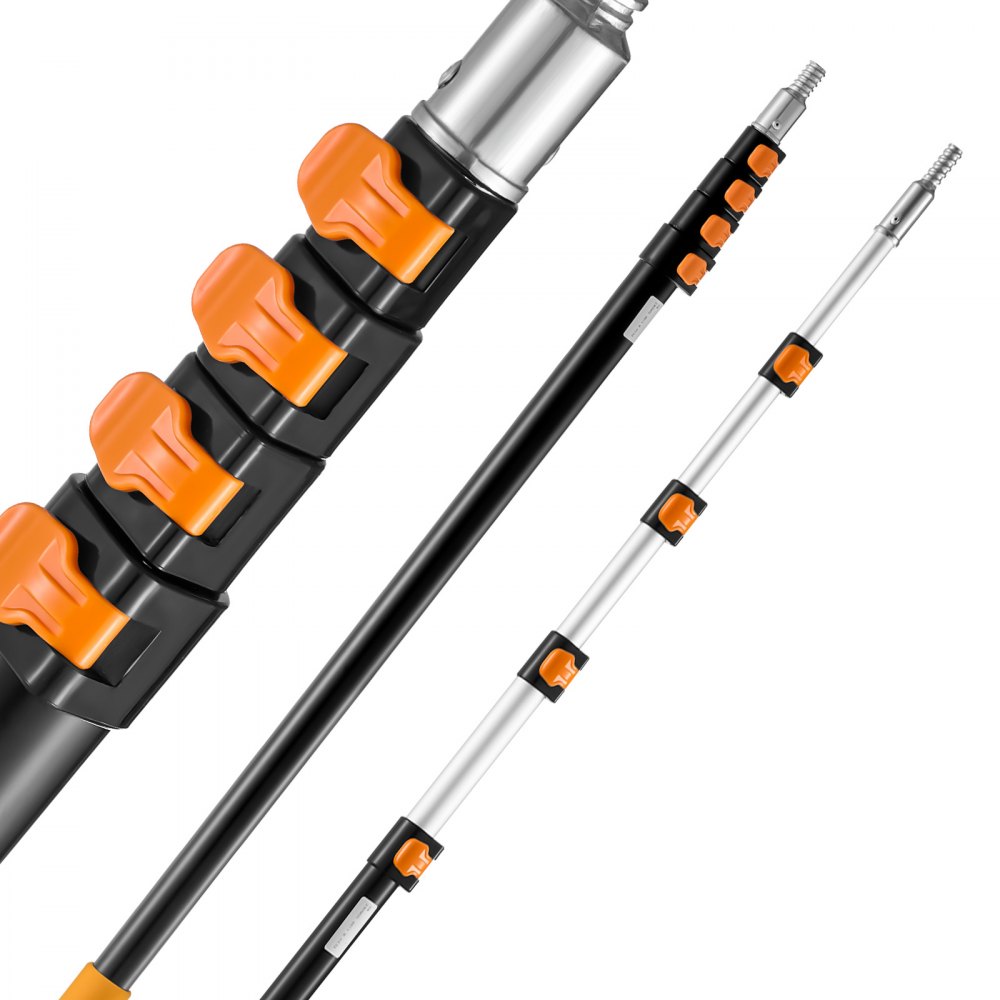 VEVOR Telescoping Pole, 6 to 24 FT Pole, Extension Multi-Purpose Pole, Sturdy Aluminum Alloy Paint Extendable Pole with Flip-Lock Design, Telescopic Pole for Painting, Dusting and Cleaning
