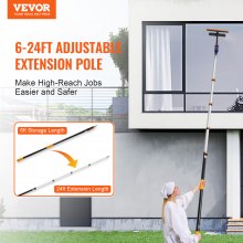 Telescoping Extension Pole 6 to 24 FT Multi-Purpose for Painting Dusting