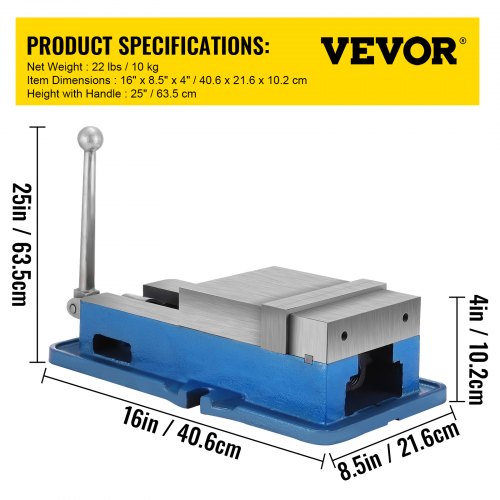 VEVOR 6 Inch Powerful Precise Clamping Vice, 59.4lbs Vice Machine Vice Precision Vice Accessory Set, 1-3/4Inch Jaw Precise Clamping Lock Table Vice