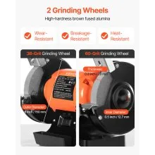 Amoladora de banco VEVOR de 6 pulgadas, 450 W, 3450 RPM, amoladora de mesa de alta velocidad