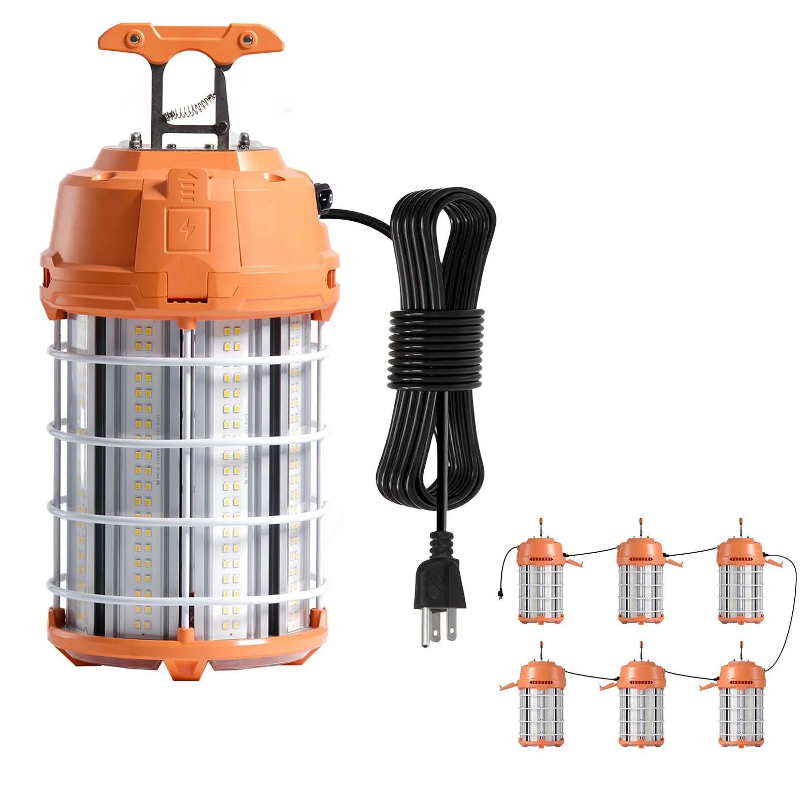 VEVOR LED Temporary Work Light, 150W, 19000 lm, 5000K Durable & Water-Resistant, Linkable up to 6 Units, Ceiling or Stand Job Site Illumination for Construction Sites, Workshops, Indoor & Outdoor Use