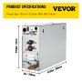 VEVOR 6KW Sauna Bath Steamer with LED Digital Display Steam Bath Generator 6KW Steam Room Generator for Home SPA Steam Generator with Time Control