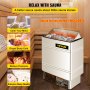VEVOR Electric Sauna Heater Stove w/External Controller Wet & Dry 380V-400V Home Sauna Room Bath Shower Spa Heater Working Area 5-9 m³ Sauna Room (6 KW)