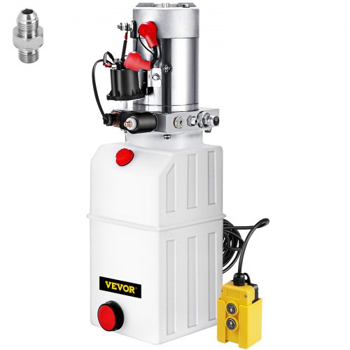 VEVOR Hydraulic Pump Power Unit DC 12V 6L Double Acting Hydraulic Pump 6 Quart Hydraulic Pump Hydraulic Pump For Dump Trucks