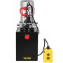 VEVOR 6L Hydraulic Pump Single-Acting Hydraulic Unit Dc12V, Single Acting Hydraulic Power Pack Tank Hand Pump 6 Quart 3200 PSI Max  6 Port Connector