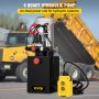 VEVOR Hydraulic Pump 6 Quart Hydraulic Power Unit 12V DC Hydraulic Pump Dump Trailer Double Acting Hydraulic Pump (Steel, 6 Quart/Double Acting)