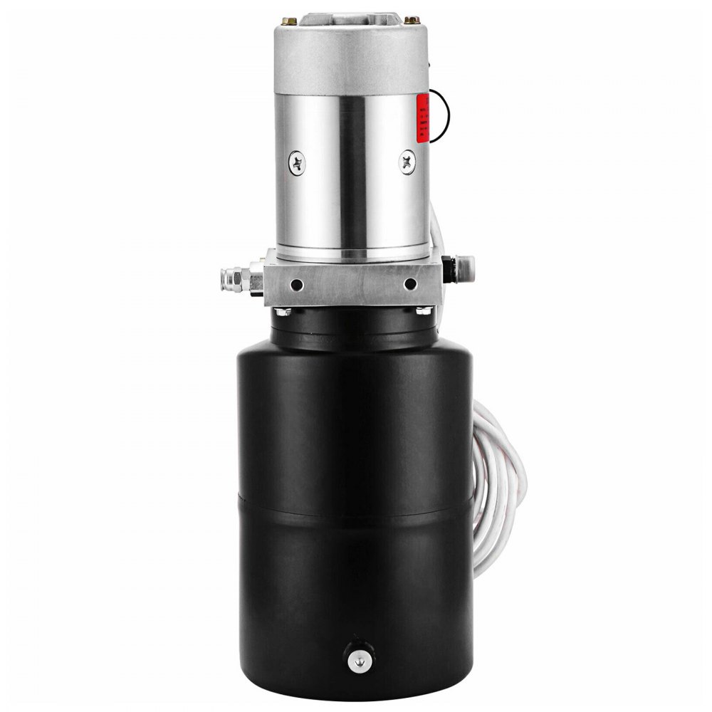 Hydraulic Pump 12V Hydraulic Motor Hydraulic Power Unit, Dump Trailer Hydraulic Pump Single Acting Hydraulic Power Pack 6 Quart Electric Hydraulic Pump with Hydraulic Reservoir for Car Lift