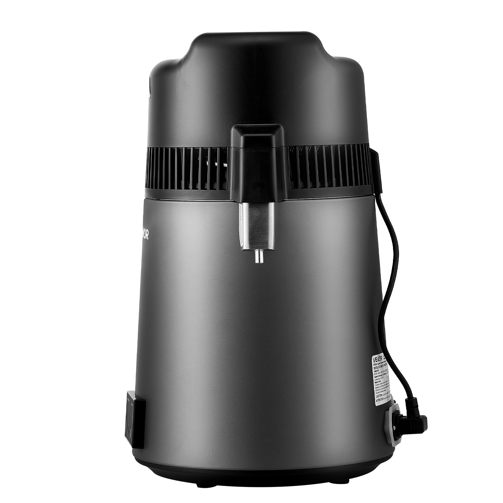 VEVOR Water Distiller, 6L 1.6 Gallon Larger Pure Water Purifier Filter For Home Table Countertop, 900W Glass Pot Distilled Maker, Stainless Steel Interior Drinking Machine to Make Clean Waters