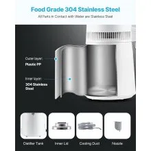 6L Water Distiller Home Countertop Purifier Machine 900W Plastic Stainless Steel