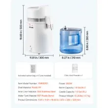 6L Water Distiller Home Countertop Purifier Machine 900W Plastic Stainless Steel