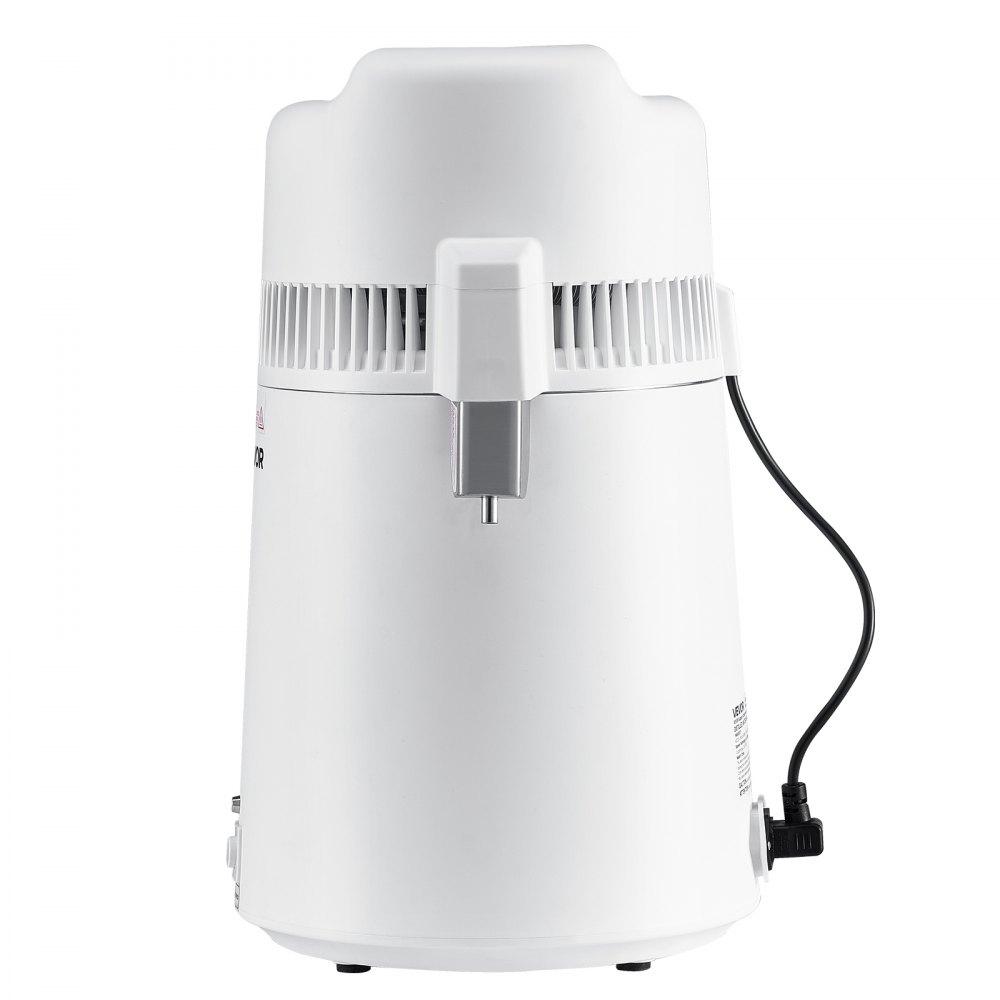 VEVOR Water Distiller, 6L 1.6 Gallon Larger Pure Water Purifier Filter For Home Table Countertop, 900W Plastic Distilled Maker, Stainless Steel Interior Drinking Machine to Make Clean Waters, White