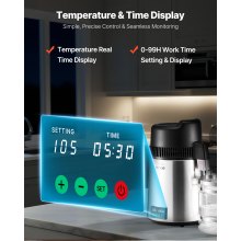 6L Water Distiller Home Countertop Purifier Machine 900W Stainless Steel Glass