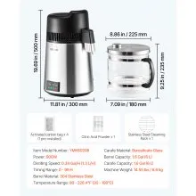6L Water Distiller Home Countertop Purifier Machine 900W Stainless Steel Glass