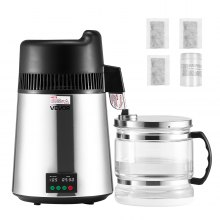 6L Water Distiller Home Countertop Purifier Machine 900W Stainless Steel Glass