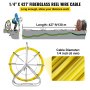 VEVOR fisketape kabelstenger 6MMX130M kanalstang fisketape Kontinuerlig Elektrisk kabeltreer i glassfiber Løpende avtrekker Håndbetjent trekktråd uttrekkbar tråder + burhjulstativ