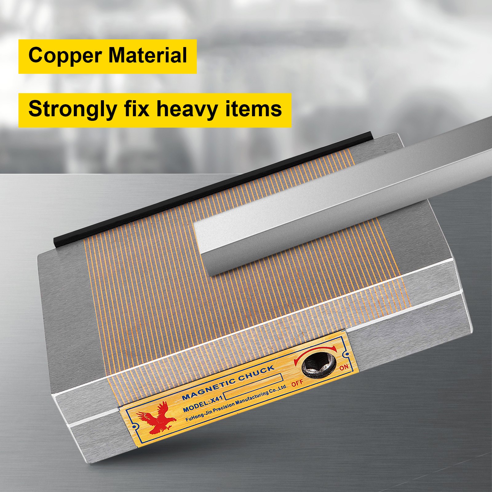 6"x6" Fine Pole Magnetic Chuck Machining Workholding Positioning Removable