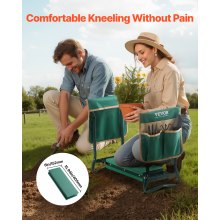 Garden Kneeler and Seat 6" EVA Pad Folding Garden Stool Heavy Duty Garden Bench