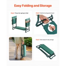 Garden Kneeler and Seat 6" EVA Pad Folding Garden Stool Heavy Duty Garden Bench