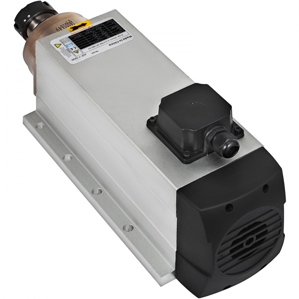 Motor de husillo VEVOR 7.5KW Motor de husillo refrigerado por aire cuadrado ER32 Collect 18000RPM y VFD Unidad de frecuencia variable 220V 7.5KW para fresadora de grabado de enrutador CNC