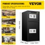 VEVOR - Caja fuerte de seguridad grande de doble puerta, 2.6 pies cúbicos, de acero, con cerradura digital para dinero, armas, joyas, color negro