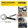 VEVOR hydraulic hose crimper with product specs, automotive, and industrial usage.