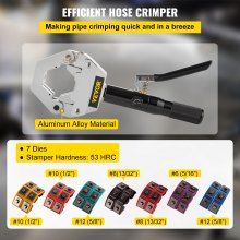 VEVOR Hydraulic Hose Crimper Hydra-Krimp 71500,Manual AC Hose Crimper Kit Air Conditioning Repaire Handheld, Hydraulic Hose Crimping Tool with 7 Die Set for Barbed and Beaded Hose Fittings