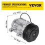 VEVOR CO7176C Sanden style Universal Air Conditioner AC Compressor 7176 SD7B10 2010061 167515 168515