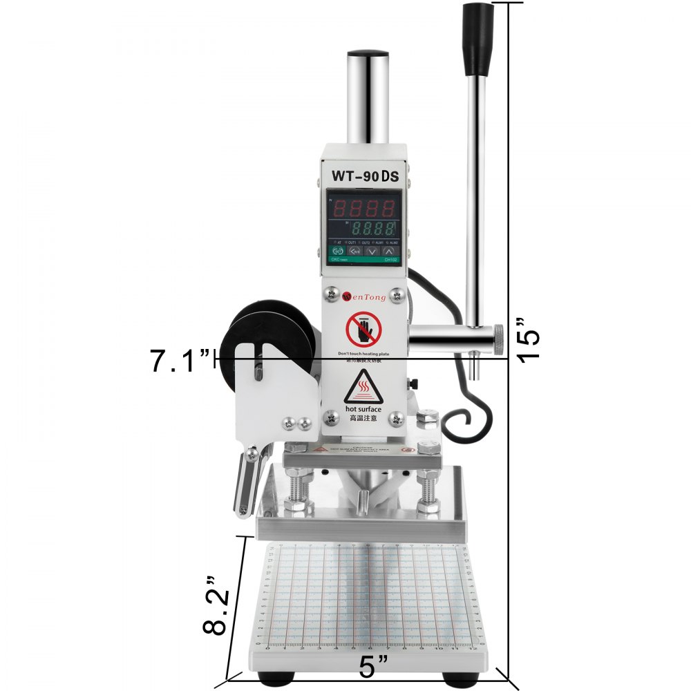 VEVOR 72 Character Manual Embossing Machine and Hot Foil Stamping Machine 8x10 cm for PVC or ID or Credit Card
