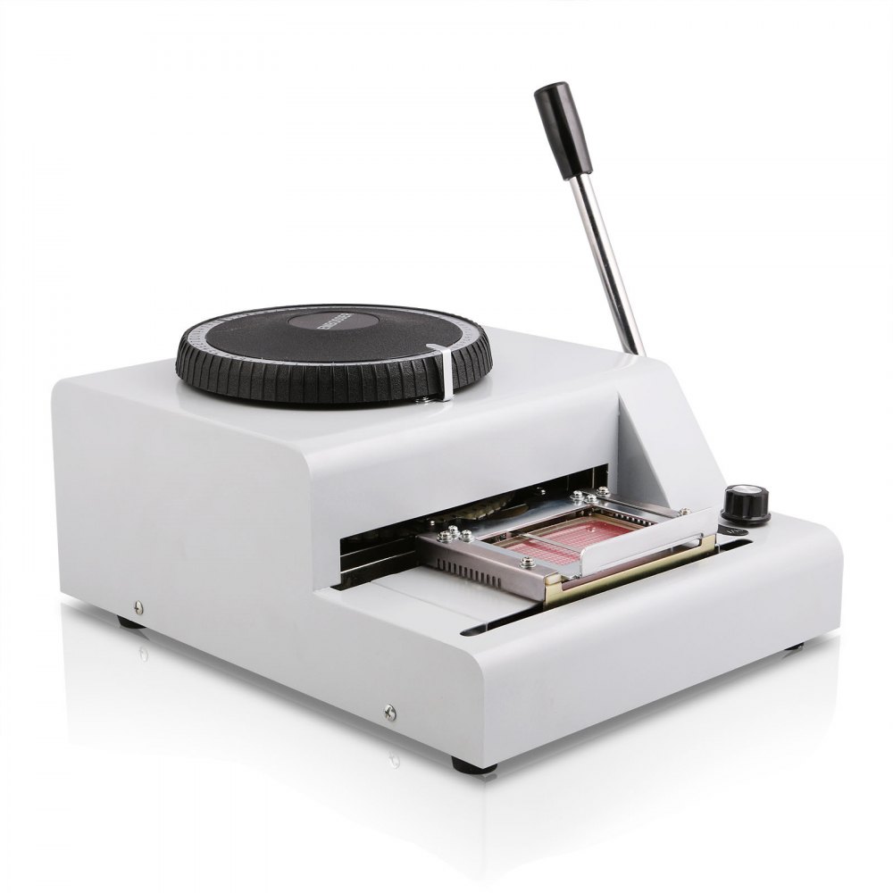VEVOR 72 Character Manual Embossing Machine and Hot Foil Stamping Machine 8x10 cm for PVC or ID or Credit Card