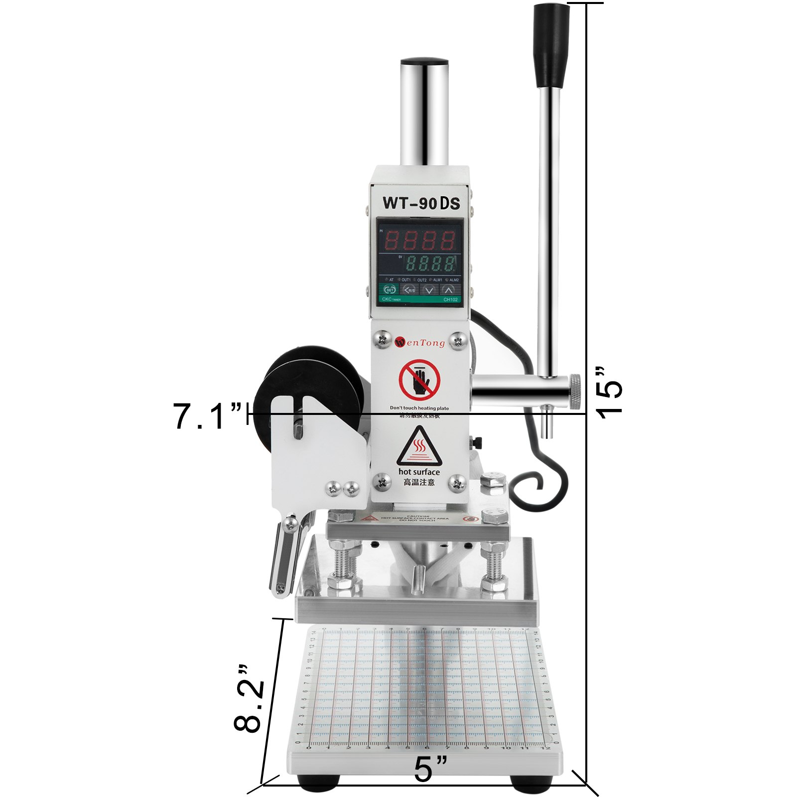 VEVOR 72 Character Manual Embossing Machine and Hot Foil Stamping Machine 8x10 cm for PVC or ID or Credit Card