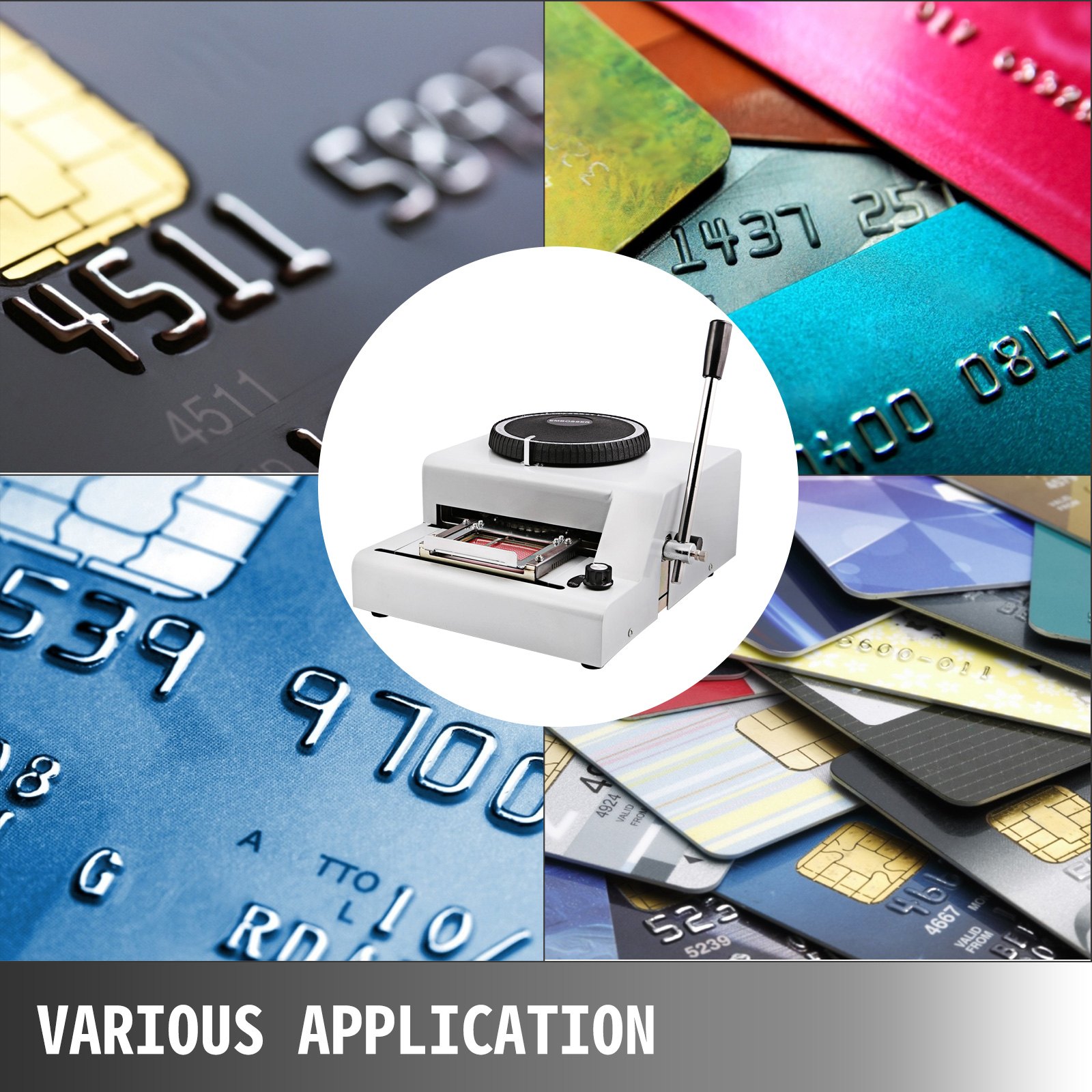 VEVOR 72-Character Manual Embosser Card Embossing Machine PVC/ID/Credit Card Stamping Machine Code Printer for PVC Card Credit ID VIP