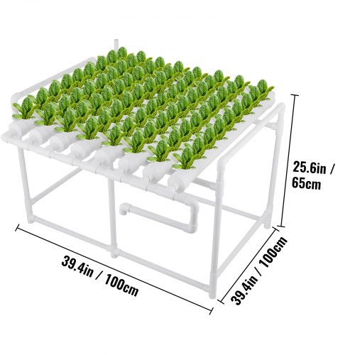 VEVOR Hydroponic Grow Kit 72 Sites 8 Pipe NFT PVC Hydroponic Pipe Home Balcony Garden Grow Kit Hydroponic Soilless Plant Growing Systems Vegetable Planting Grow Kit