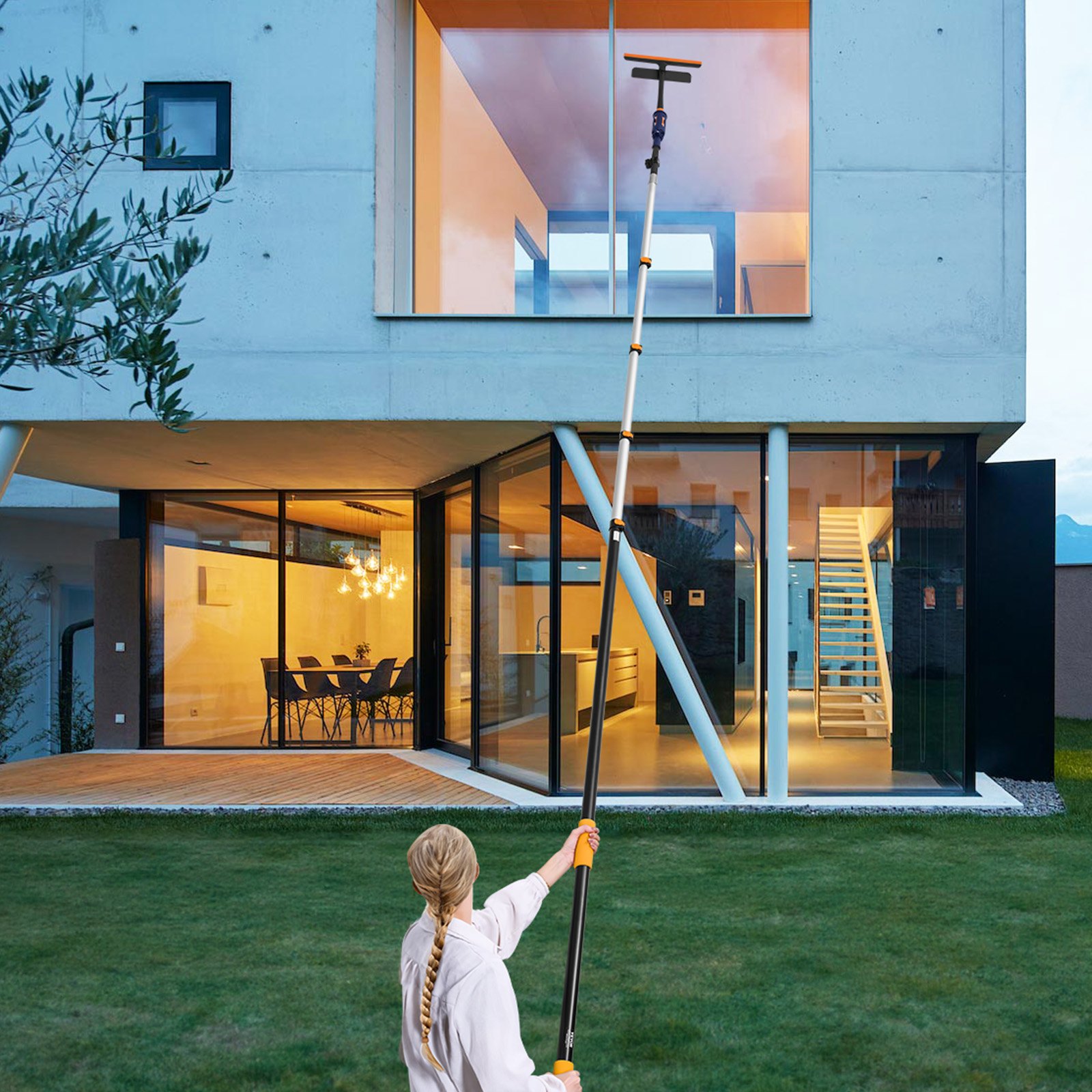 VEVOR Telescoping Pole, 7 to 30 FT Pole, Extension Multi-Purpose Pole, Sturdy Aluminum Alloy Paint Extendable Pole with Flip-Lock Design, Telescopic Pole for Painting, Dusting and Cleaning